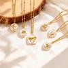 Fashion Cherry Heart Pendant Necklace for Women Stainless Steel Bead Chain Necklaces New Trendy Jewelry Gift