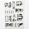 1pc Retro Stamp Transparent Silicone Seal Aircraft Tower Building Clear Stamps Office Supplies Stamps DIY Student Stationery