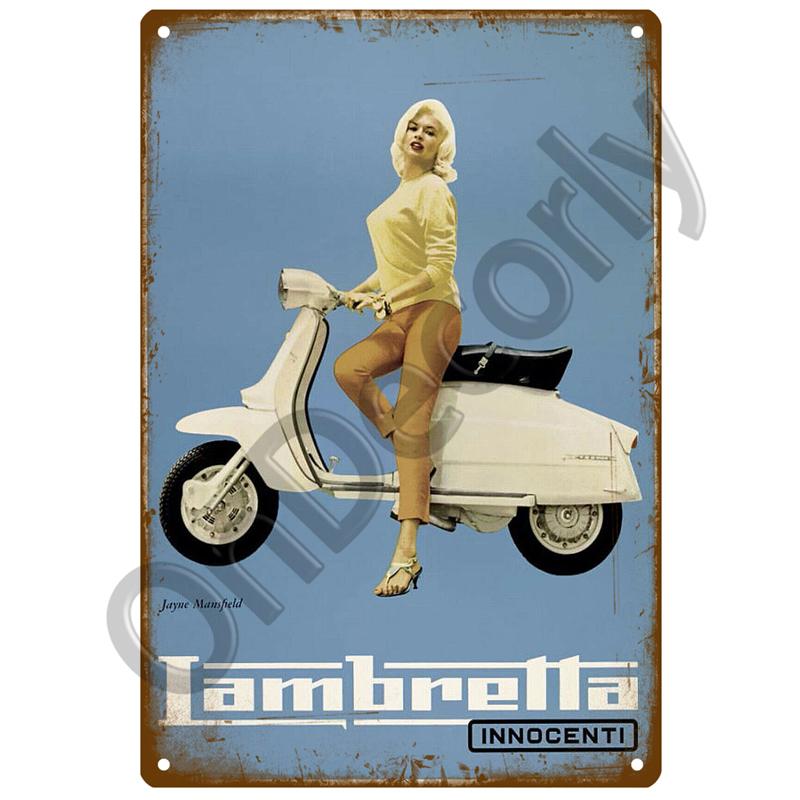 

Металлическая табличка с надписью «Lambretta Motor» в винтажном стиле, жестяная вывеска в стиле «шебби-шик», металлические знаки, винтажное украшение для бара, металлический плакат, паб, металлическая пластина 20x30cm