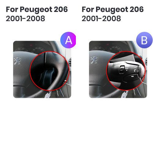 Für Peugeot 206 2001-2008 Mit Knopf Knopf Android Auto Radio Multimedia Player Navigation Stereo GPS 2 Din Carplay 2 + 32GB