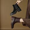 Fashion 2025 New Autumn/winter Genuine Leather Women Boot Round Toe Women Shoes Fashion Designs Chelsea Boots High Heel Short Boots