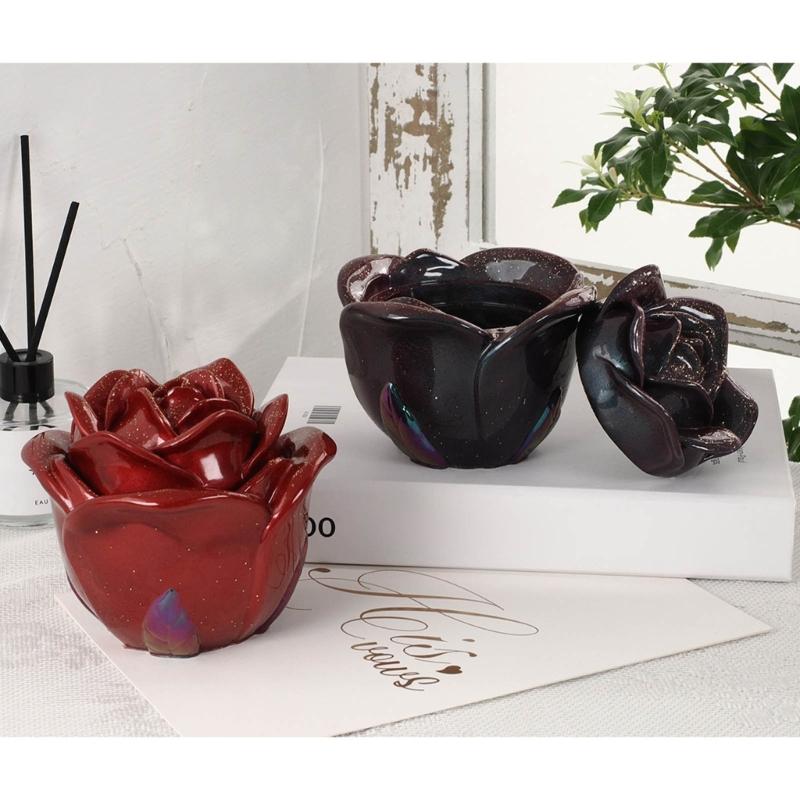 Forma na úložný box na květ růže DIYs křišťálové epoxidové formy na svíčku Forma na popelník Multifunkční silikonová forma