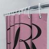Pink Bath Shower Curtain with Letter Print Personalized Custom Name Monogram Decor for Bathroom Accessories Sets