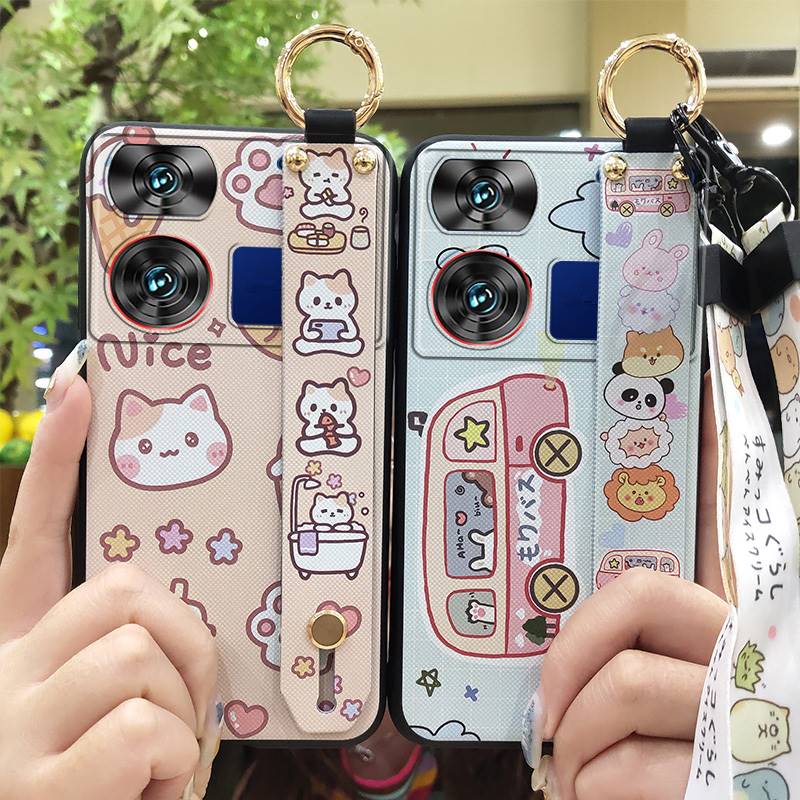 Soft Case Ring Phone Case For ZTE Nubia Z60 Ultra Back Cover Fashion Design Lanyard Waterproof Anti-knock Wrist Strap