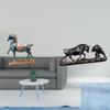 Standing Horse And Bull Sculpture Fengshui Decor Modern Artwork Chinese Animal Figurine for Desk
