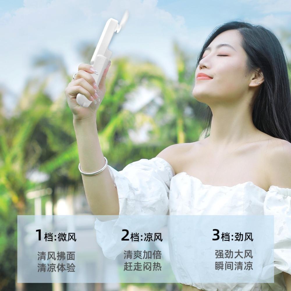 Portable Mini Fan, USB Rechargeable, 3-speed Adjustable, Foldable Handheld Fan, Suitable for Women, Travel, Outdoor Use