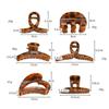 French Style Hair Claw Clips for Women Retro Leopard Print Hair Clip Hairpins Elegant Shark Clip Barrettes Crab Clamp Headwear