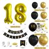 32 Inch Black Gold Birthday Balloon Wreath Set 18th 30th Birthday Party Balloon Chain Supplies