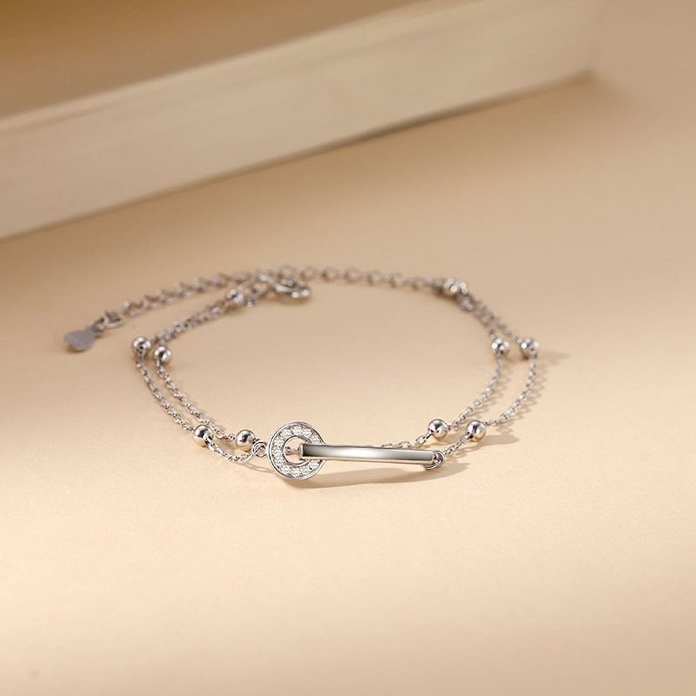 Niche Design Zinc Zinc Alloy Korean Style Bracelet Women Double Layer Bracelet Fashion Jewelry Hand Chain