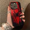 Trendy Retro Black Red Spider Pattern Phone Case for iPhone 16e Pro Max 15 14 13 12 11 Fashionable Phone Shock Absorber Cover