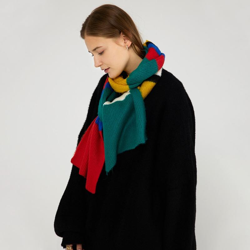 Wool Knitted Striped Scarf, New Autumn and Winter Imitation Cashmere Scarf, Scarf for Women