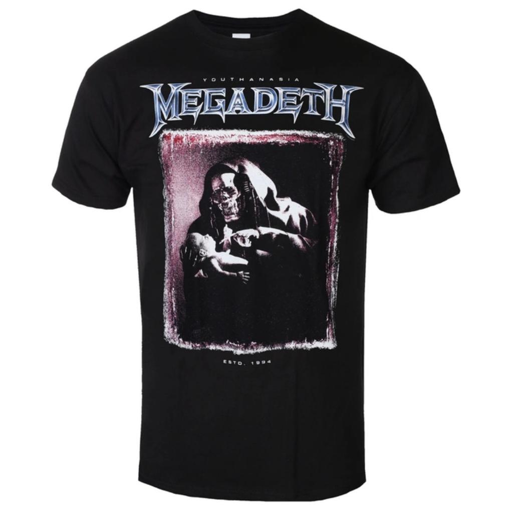 Megadeth Youthanasia Flames Printed Tshirt Thrash Metal Band Style Daily Tshirt Suitable For Both Unisex And Unisex