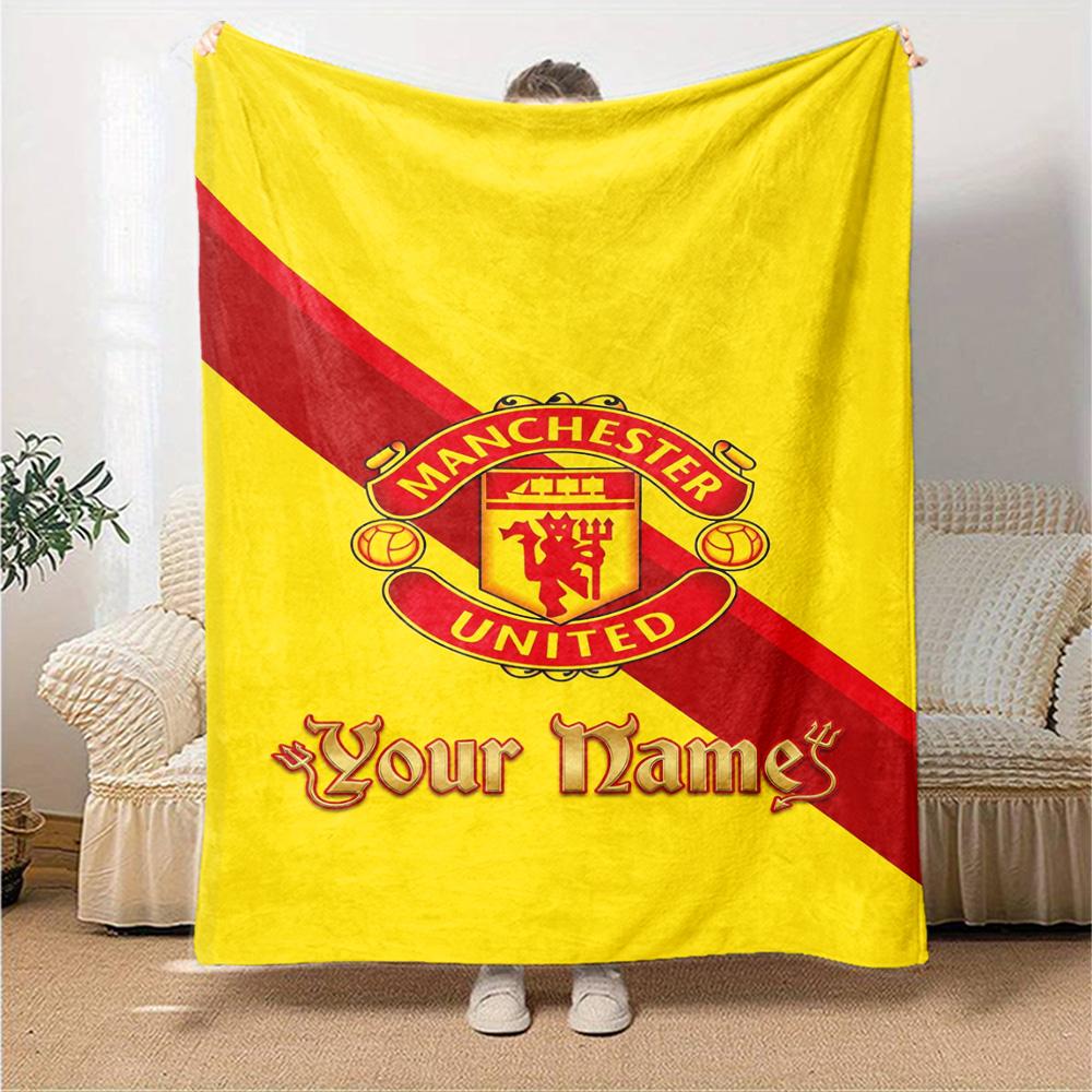 Manchester Personalized Name Blanket Lightweight Customizable Blanket Ultra-Soft Great for Livingroom Chair Couch Picnics All-Season Use