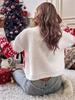 Fall Winter Loose Casual Simple Versatile Crewneck Knit Sweater Christmas Outfit