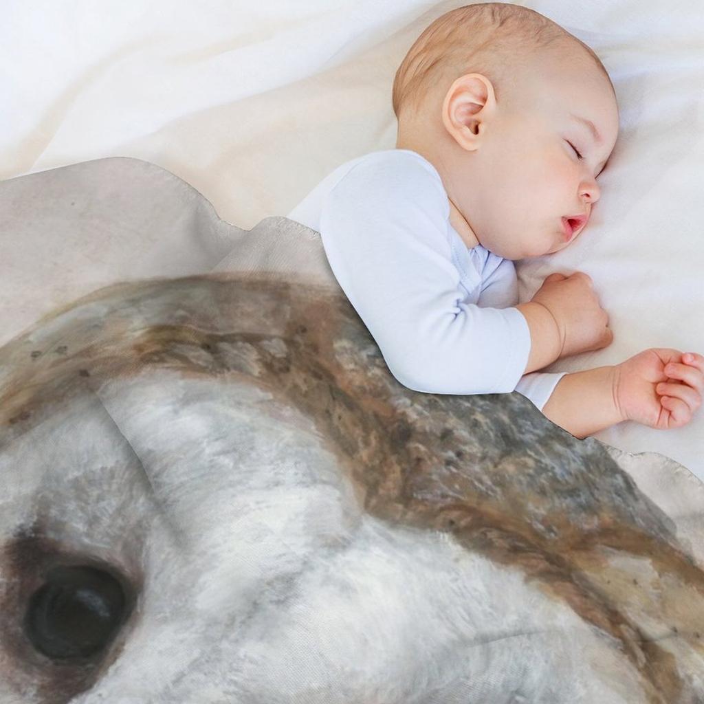 Barn Owl Art Throw Blanket Cozy Microfiber Throw Blanket for Home Bedroom