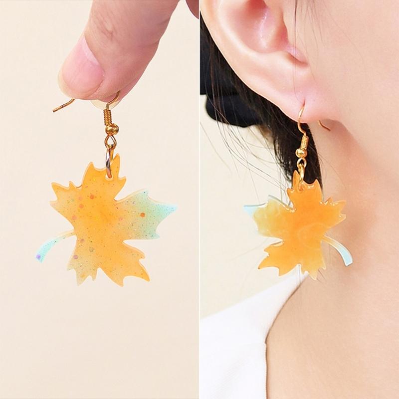 Flexible Silicone Earwear Mold Crystal Epoxy Leaf Earrings Mould Personalized Ear Pendant Mold Jewelry Making Supplies