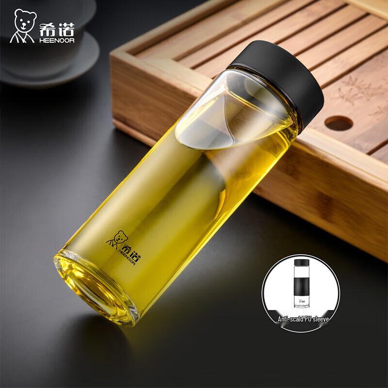 Xinuo Portable Frosted Glass Cup with Lid