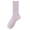 Ladies Spring and Autumn Cotton Pure Color 7A Antibacterial Breathable Medium Barrel Boneless Exercise Long Socks