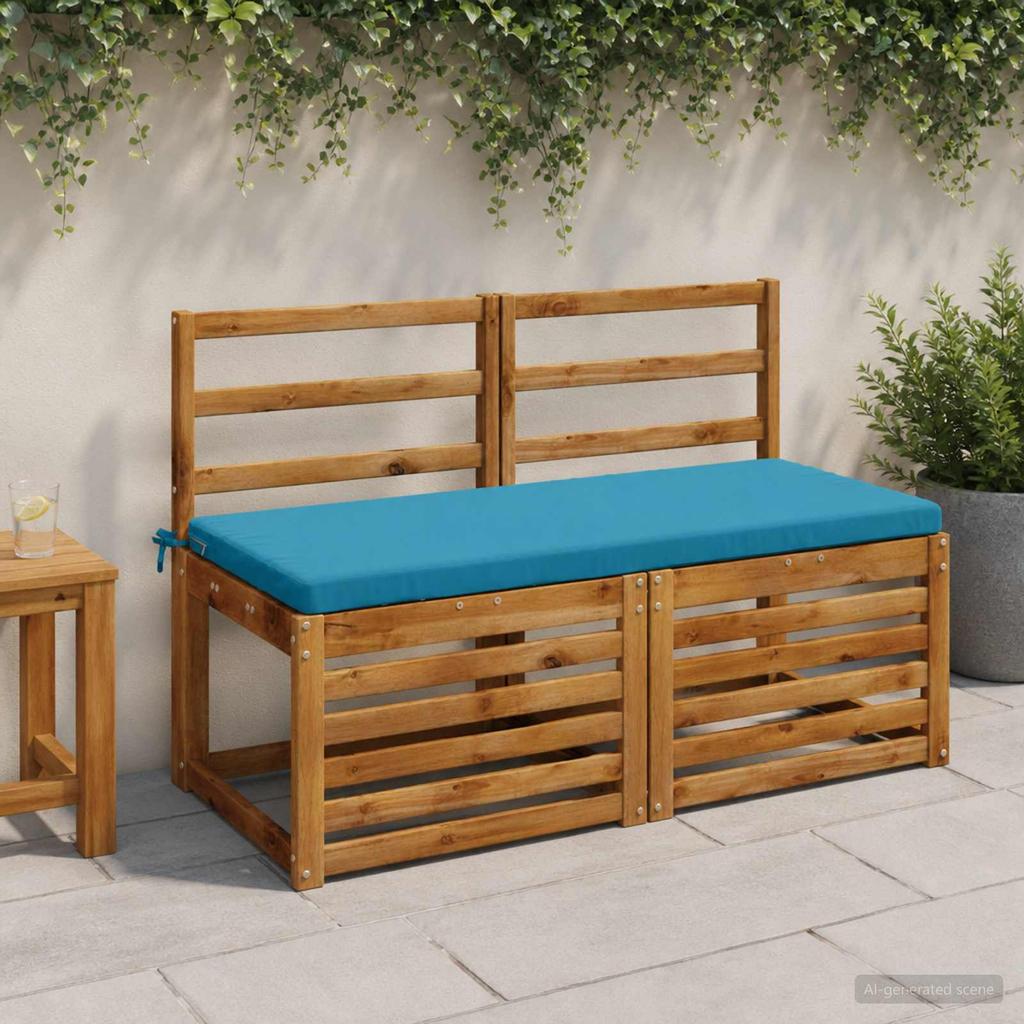 2 piece Bench Cushion Set SOEST 2 pcs. 100percent Polyester Sky Blue