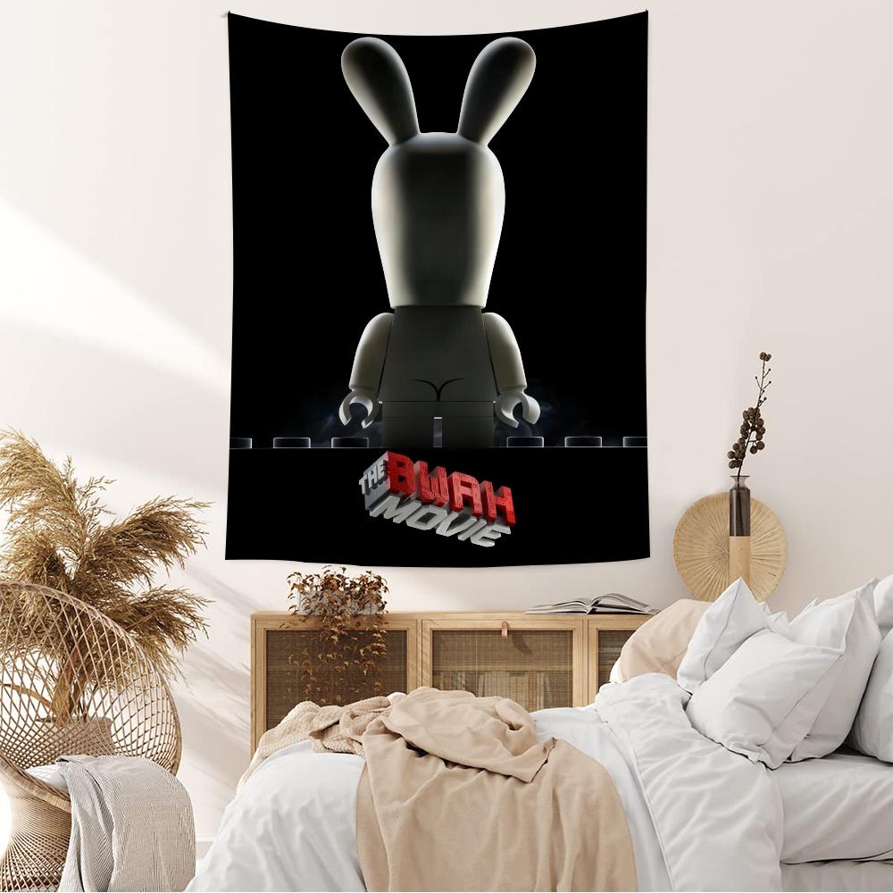 Cartoon Raving Rabbids Game Anime Tapestry Hanging Tarot Hippie Wall Rugs Dorm Sheets Bohemian Mandala Kawaii Room Decor