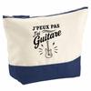 Large Pencil Case - PLANETEE - Can't, I Have Guitar - 100% Cotton - 33×23×11 Cm (5 Liters) - Metal Zip Closure