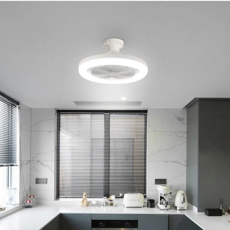 Ceiling Fan with Remote Control LED Light Universal Intelligent Silent Conversion Base Living Bedroom Refrigeration Supplies