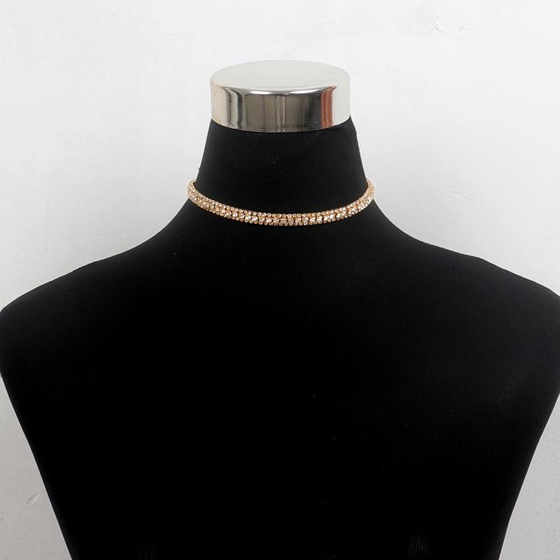 

Европейское и американское роскошное колье-чокер с бриллиантами - Универсальный и сексуальный воротник для ключиц для женщин. серебряный