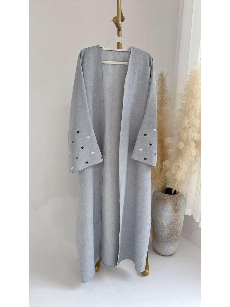 2024 TikTok Fashion Elegant Embroidered Cardigan Robe - Dubai Turkey Collection