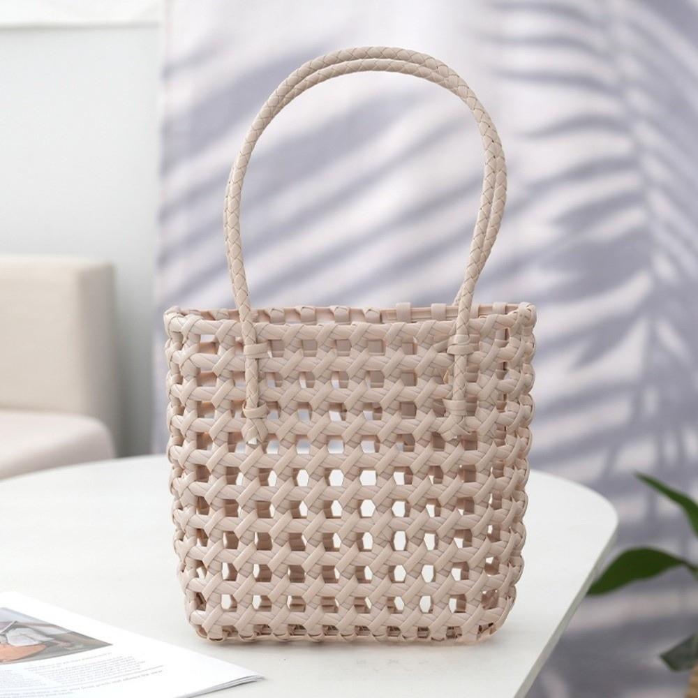 Woven Design Hollow Weave Bag Soft Handle Beach Tote Bag New Basket Bag  Casual Use хаки