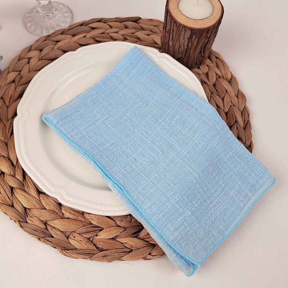 40x40cm Raw Fringed Trim Cloth Napkins Cotton Fabric Soft Reusable Retro Burrs Tea Towel Rustic Wedding Parties Decor