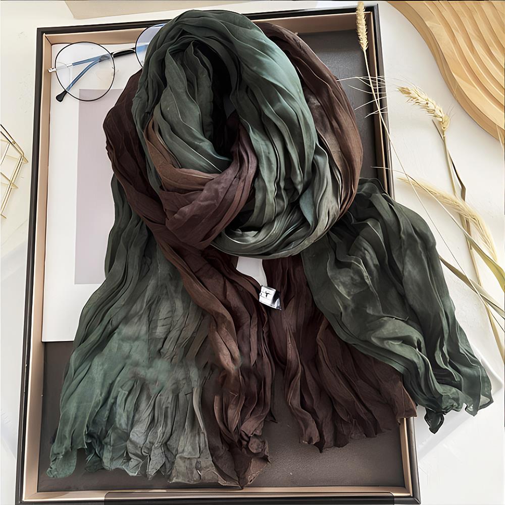 HOT Women's Gradient Color Linen Scarf Travel Wrinkle Hijab Scarf Linen Striped Scarves Thin Shawl Soft Shawl Female Wrap Shawls