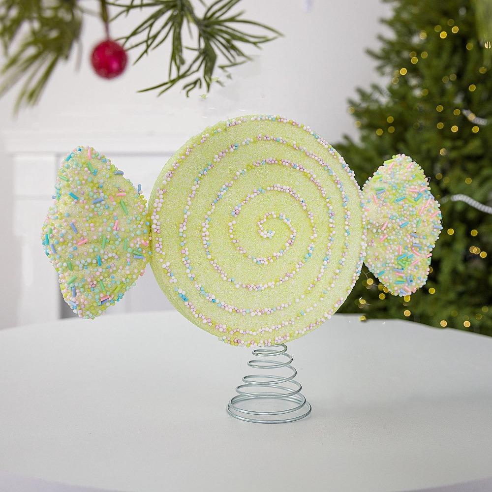 Colorful Icing Design Candy Christmas Tree Topper Festival Party Scene Decoration New Year