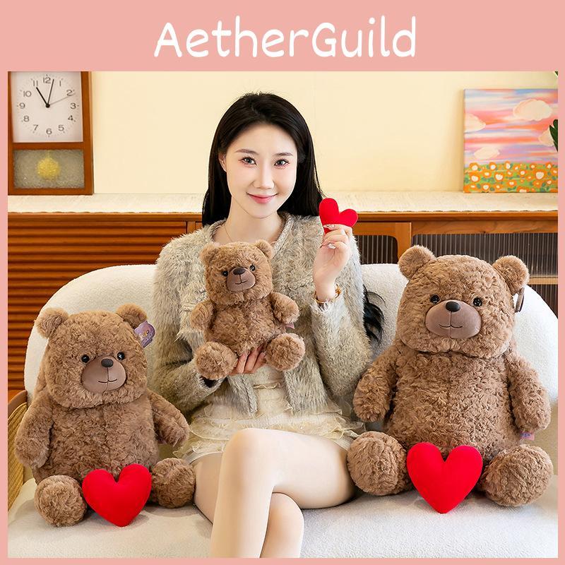 Love Brown Heart Teddy Bear Animal Stuffed Plush Toy Cartoon Gifts Children