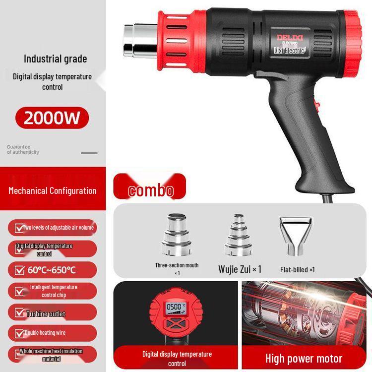 Digital Display High Power Heat Gun - Temperature Controlled for Car Film and Heat Shrink Applications