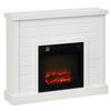 Electric Fireplace, 1800W, Flame Effect, Remote Control, Weekly Timer, for 30 m², White