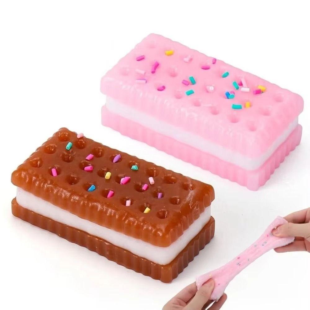 Ultra Soft Texture Biscuit Squishy Toy Elastic Pinch Feel Slow Rebound Toy  For Kids