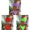 Polyester Bikini Swimsuit For Women With Wavy Design And No Steel Support For Water Sports