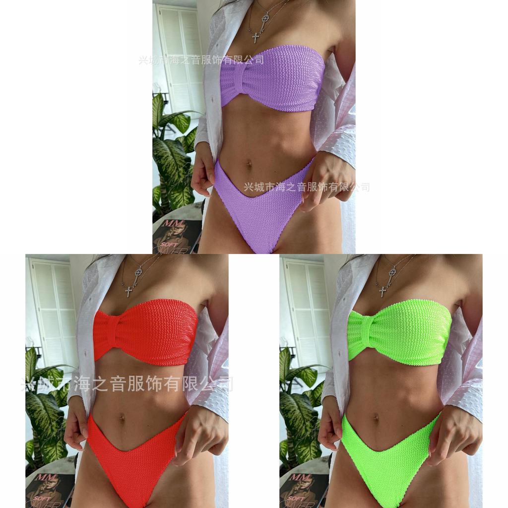Polyester Bikini Swimsuit For Women With Wavy Design And No Steel Support For Water Sports