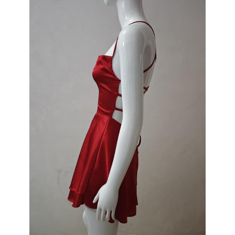 Sexy Slim Fit a Zeštíhlující Bez zad Jednobarevné Dámské Šaty na Ramínka