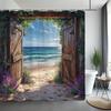 Seaside Forest Entrance Shower Curtain - Water-Resistant Fabric for Bathroom - Perfect for Nature and Beach Lovers