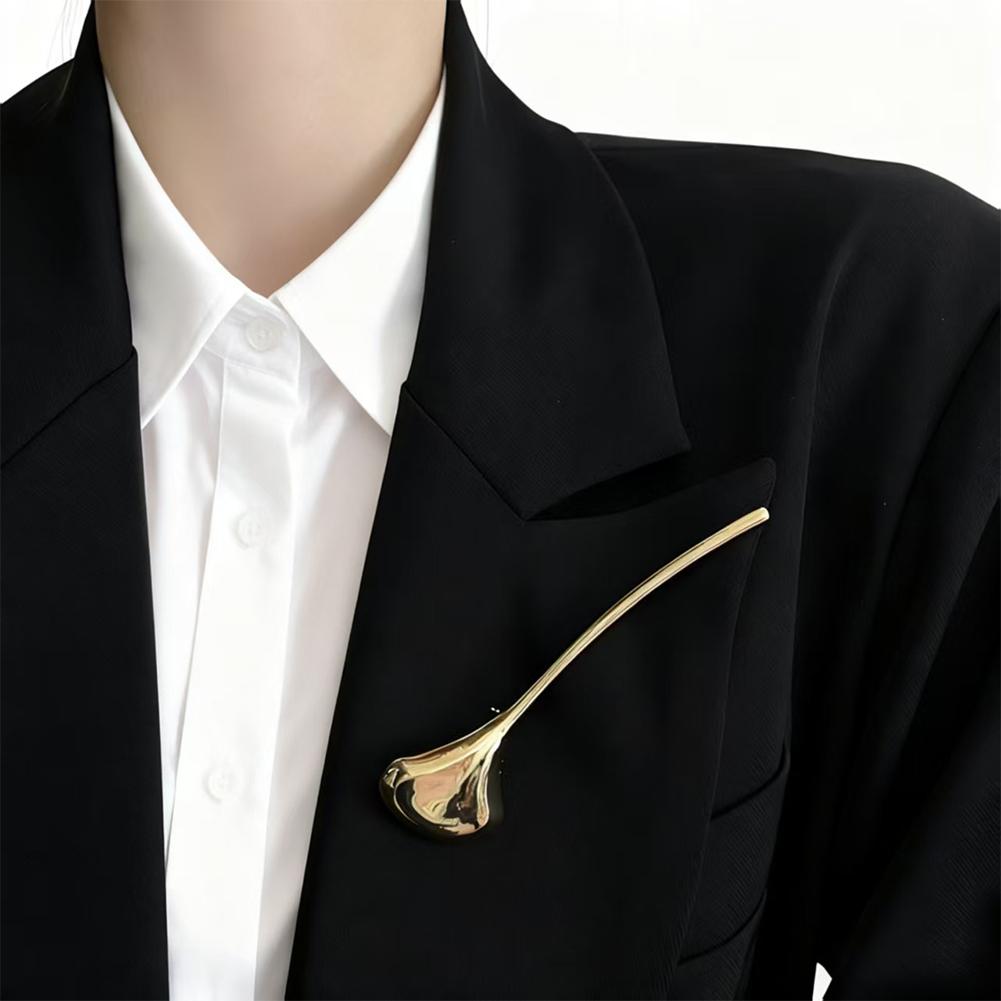 For Wuli&baby Party Office Ginkgo Leaf Brooches Elegant Metal 2-color Minimalist Plants Pins For Women Unisex Gifts
