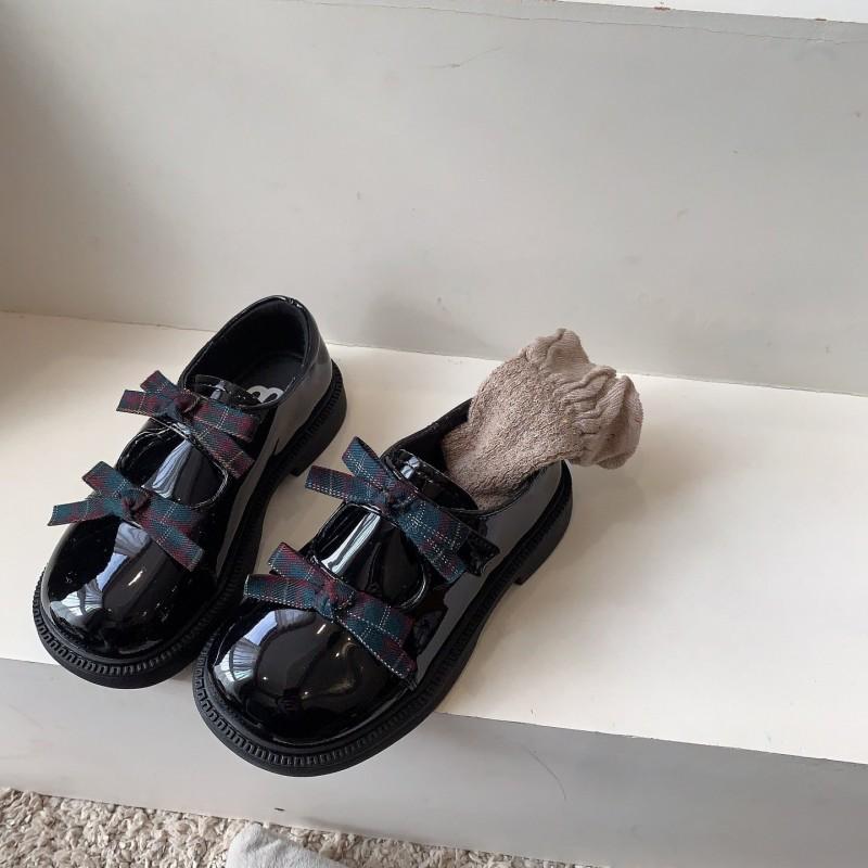 Scarpe Stile Giovanile Scarpe Piatte da Bambina Principessa con Dettaglio Fiocco Pelle PU Suola Morbida Slip-On Calzature per Bambini
