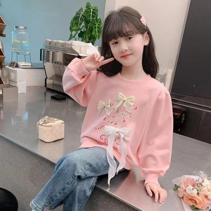 Stylish Girls Sweatshirt For Ages 8 9 Trendy Casual Top Spring Autumn Fashionable Base Layer Shirt For Big Kids