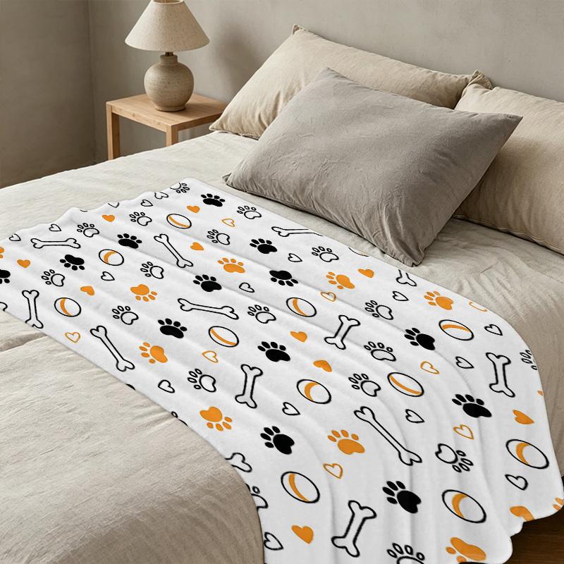 Lightweight Pet-Themed Flannel Blanket – Soft, Warm, Cute for Home Use, Halloween & Christmas Leisure