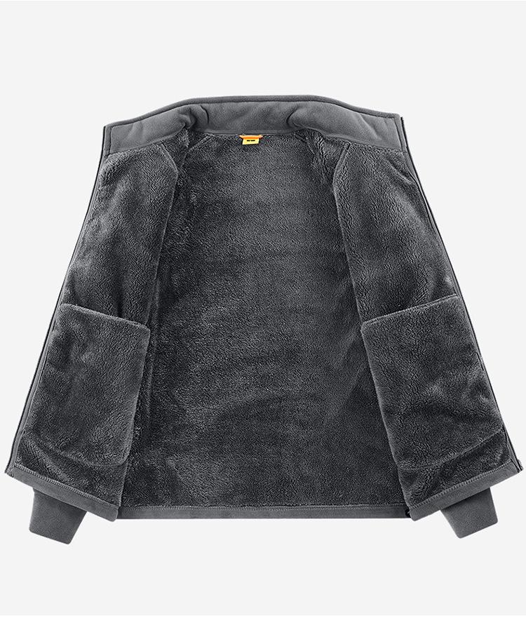 Hanorac cu Fleece Plus Catifea pentru Bărbați Toamnă/Iarnă 2025 - Cardigan Versatil, Casual, Croială Largă (2518B)