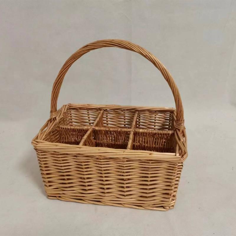 Wicker Picnics Basket Light weight Fashion Basket Travel Camping Basket for Dining and Wine Storage