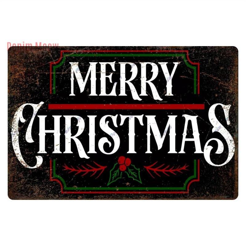 Retro Merry Christmas Metal Wall Decor, Vintage Christmas Bakery Metal Sign, for Gift  Bar Club Cafe, Room Decoration, WY299