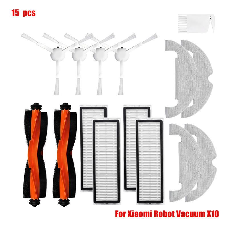 Main Side Brush Hepa Filter Mop Cloth Dust Bag For Xiaomi Robot Vacuum X10 Robot Vacuum Cleaner Parts Replacement Accessories