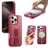 For iPhone 16 Pro Magnetic Case CASENEO Wristband PU Leather + PC Shockproof Phone Cover