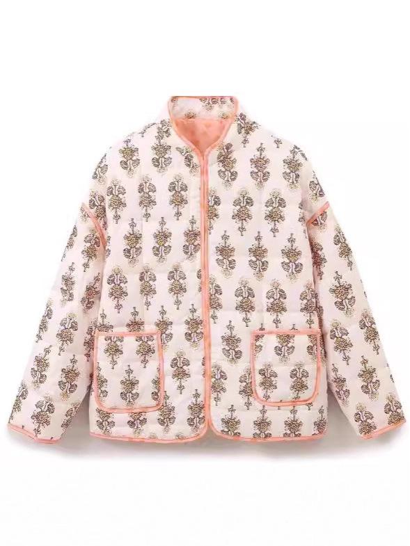 Women's European Style Quilted Floral Jacket - 2023 Autumn/Winter